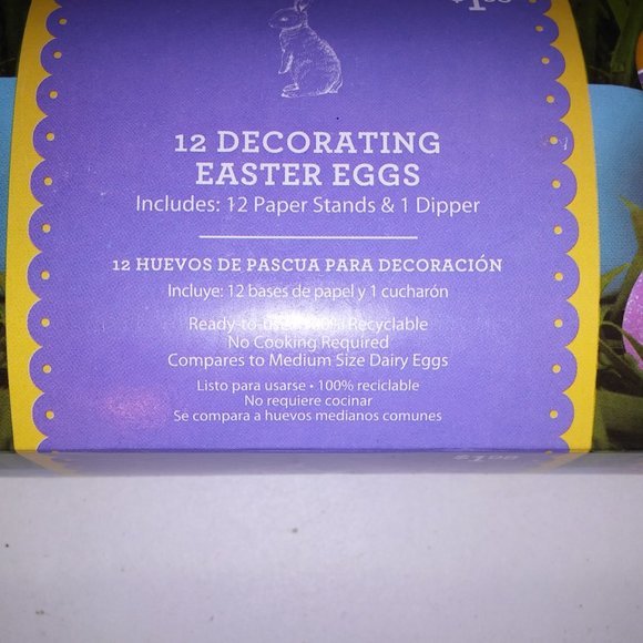 Set of 96 Easter Eggs Solid White for Decorating Includes‎ Paper Stands & Dipper - Picture 8 of 9